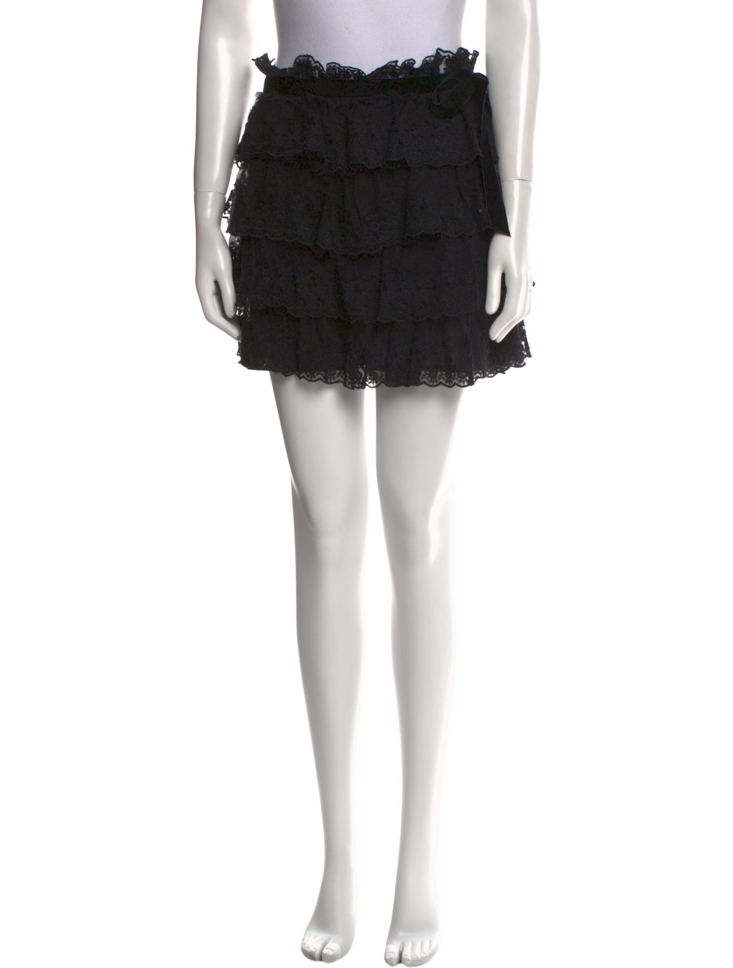 LoveShackFancy Bow Accents Mini Skirt