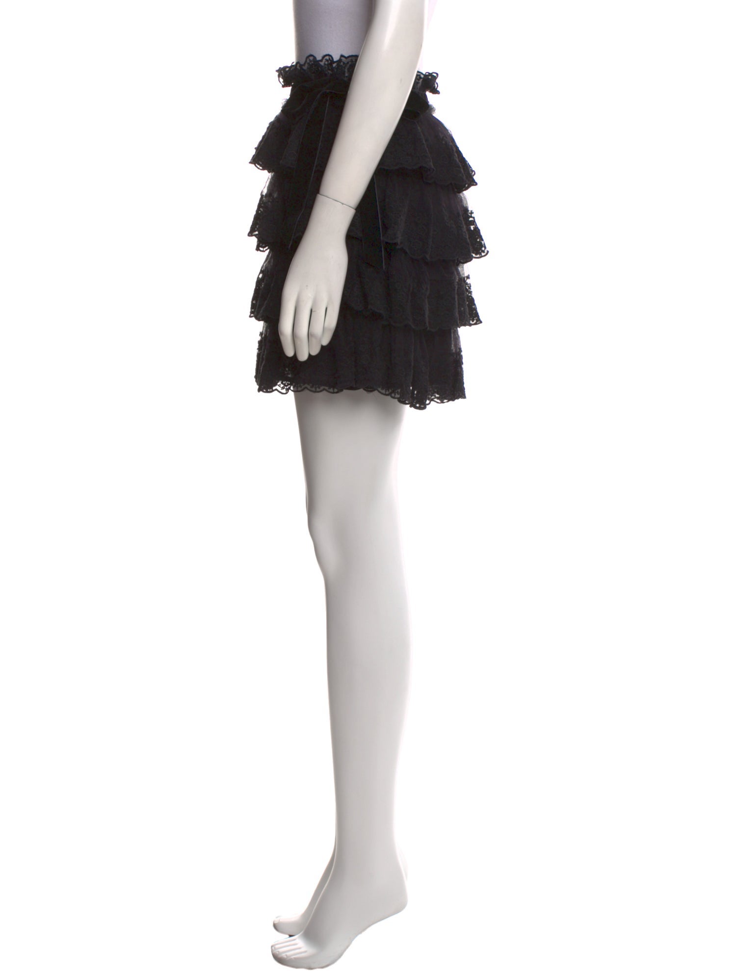 LoveShackFancy Bow Accents Mini Skirt