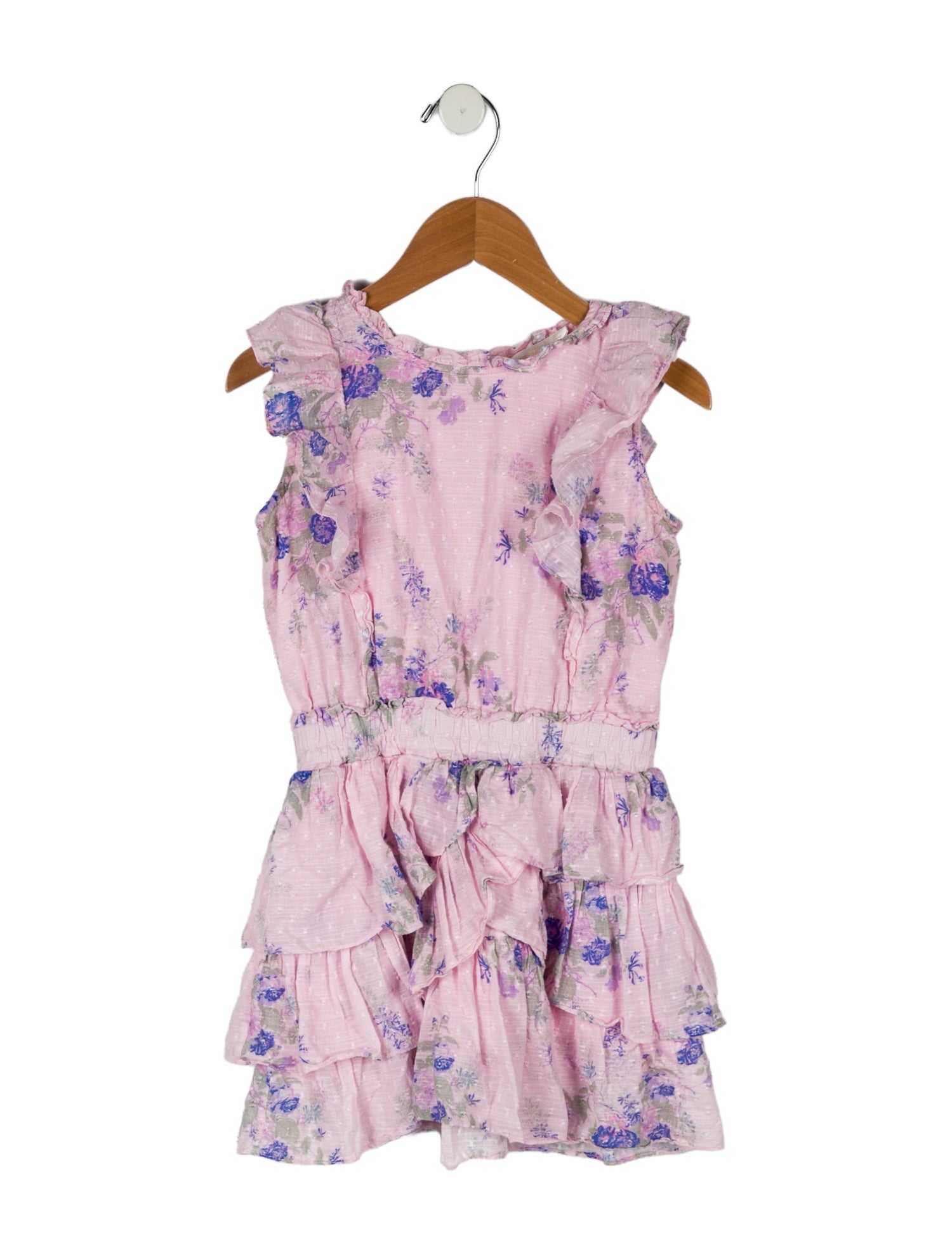 LoveShackFancy Girls' Floral Print Sleeveless Dress