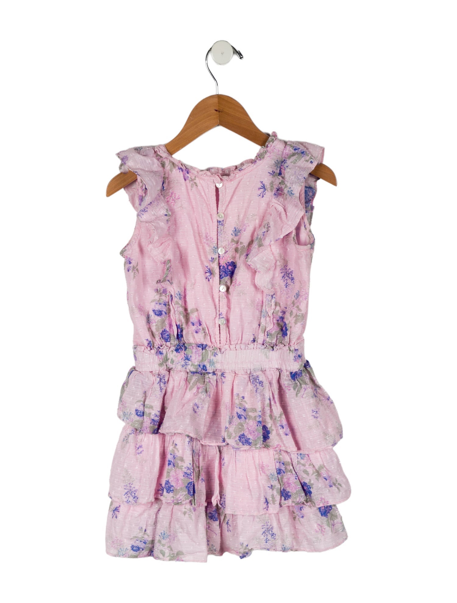 LoveShackFancy Girls' Floral Print Sleeveless Dress