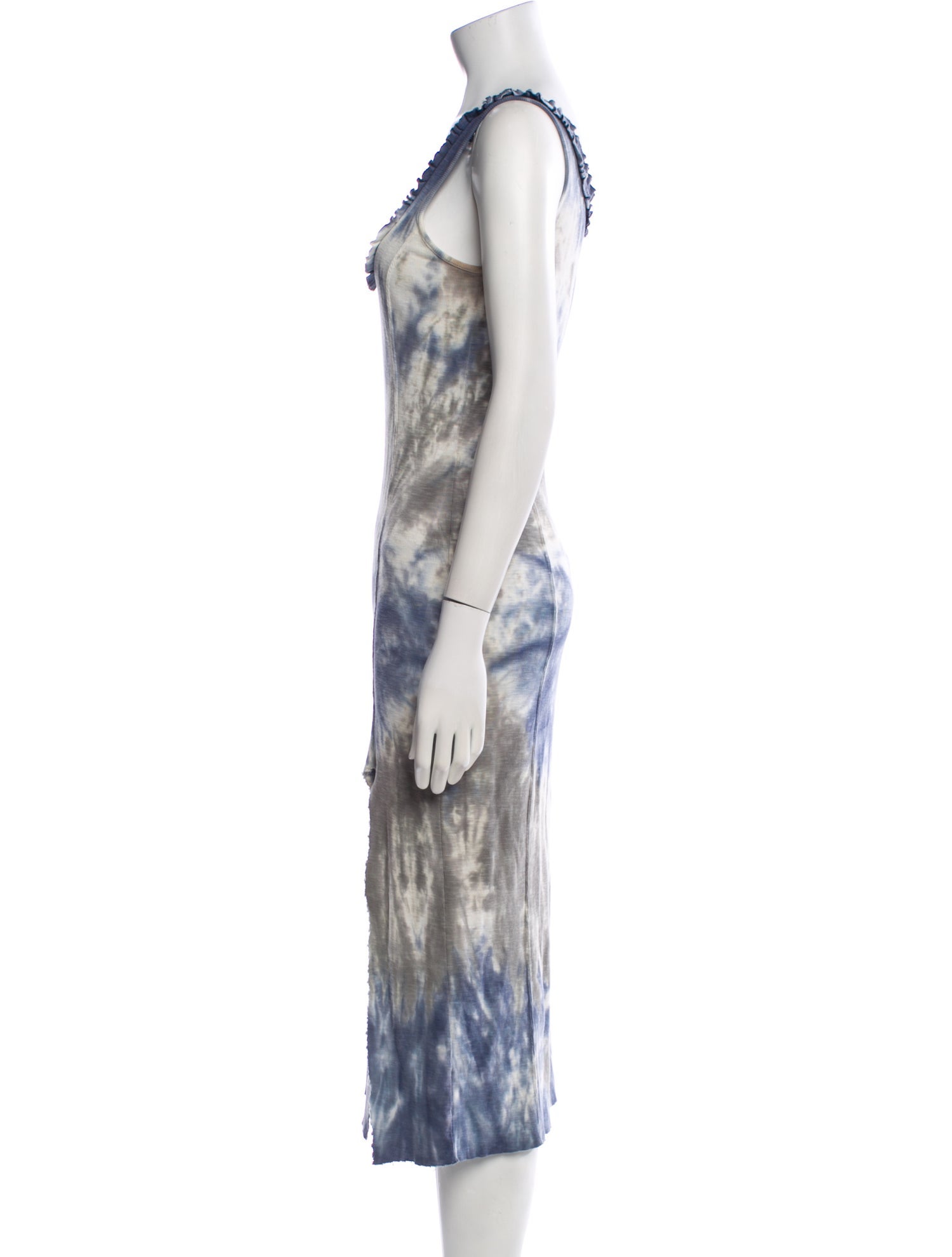 LoveShackFancy Tie-Dye Print Midi Length Dress