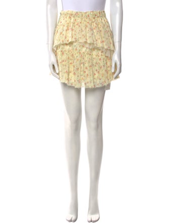 LoveShackFancy Floral Print Mini Skirt