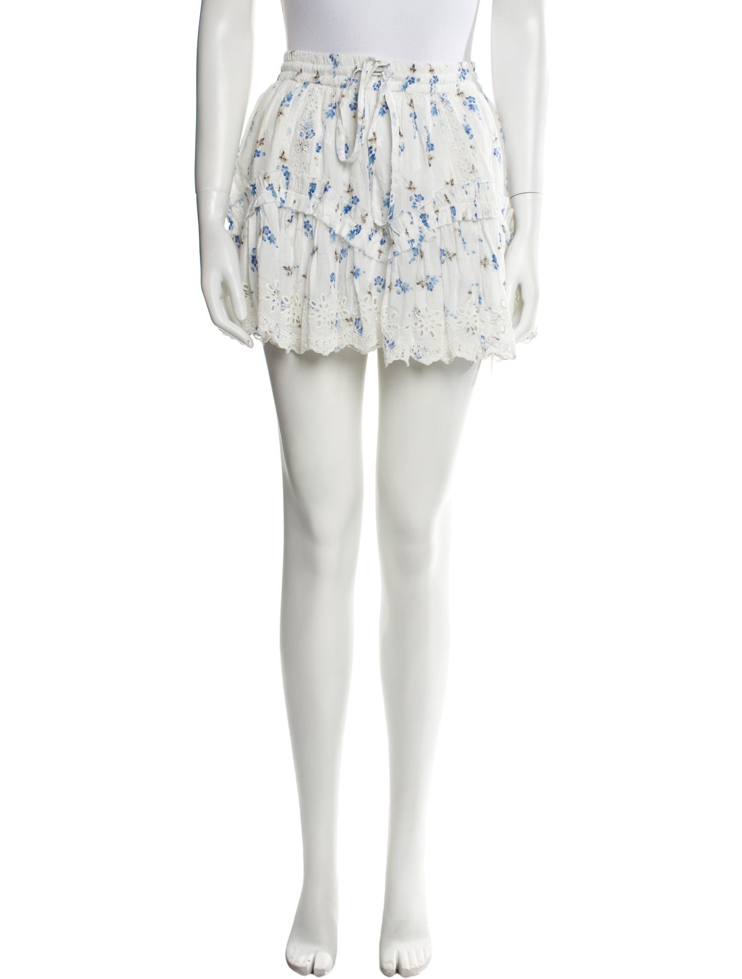 LoveShackFancy Floral Print Mini Skirt