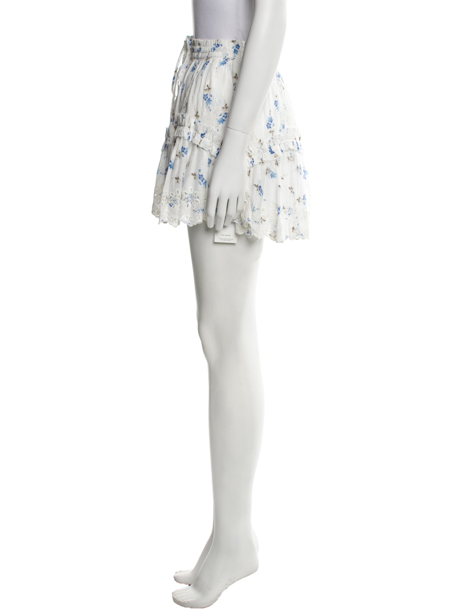 LoveShackFancy Floral Print Mini Skirt