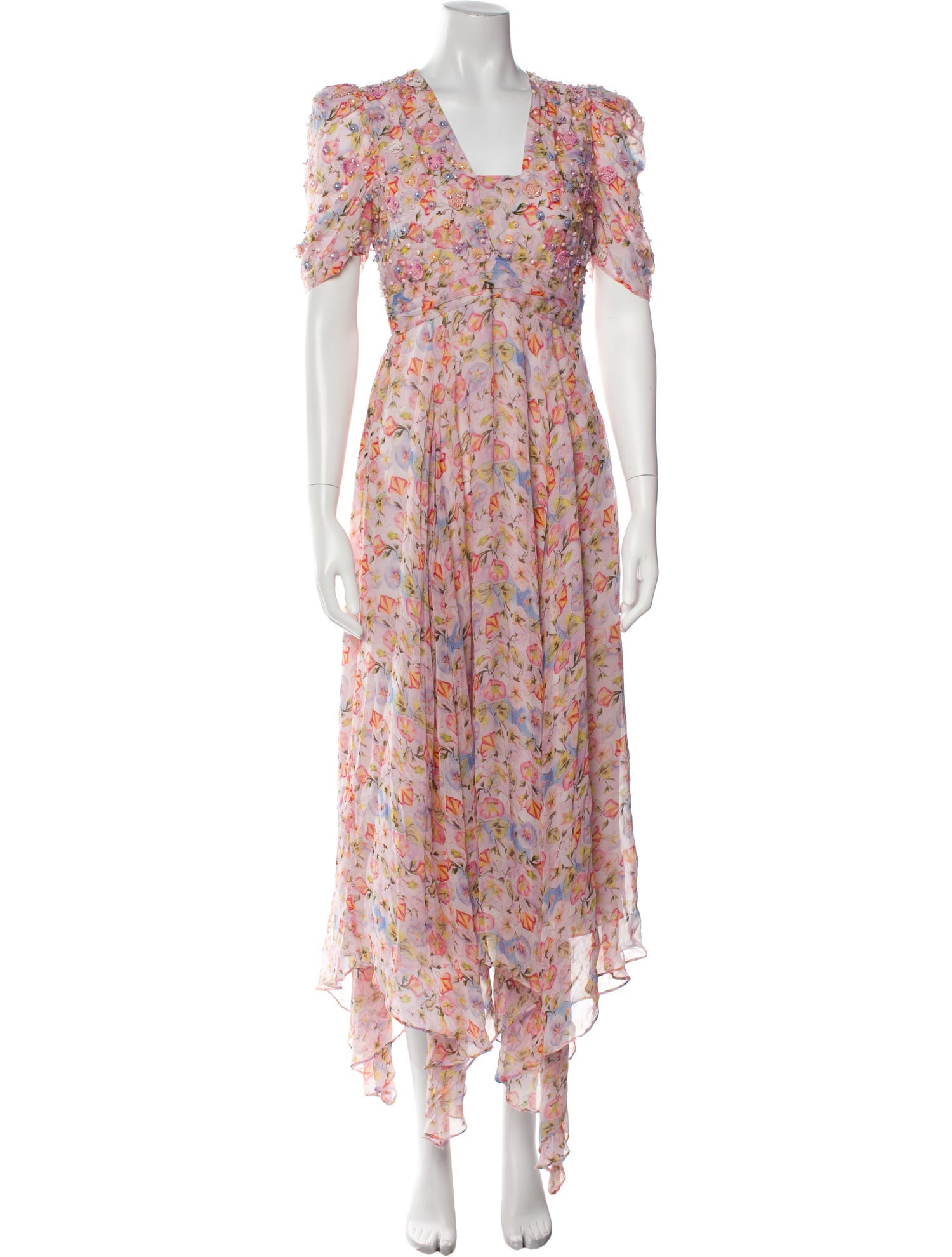 LoveShackFancy Floral Print Long Dress