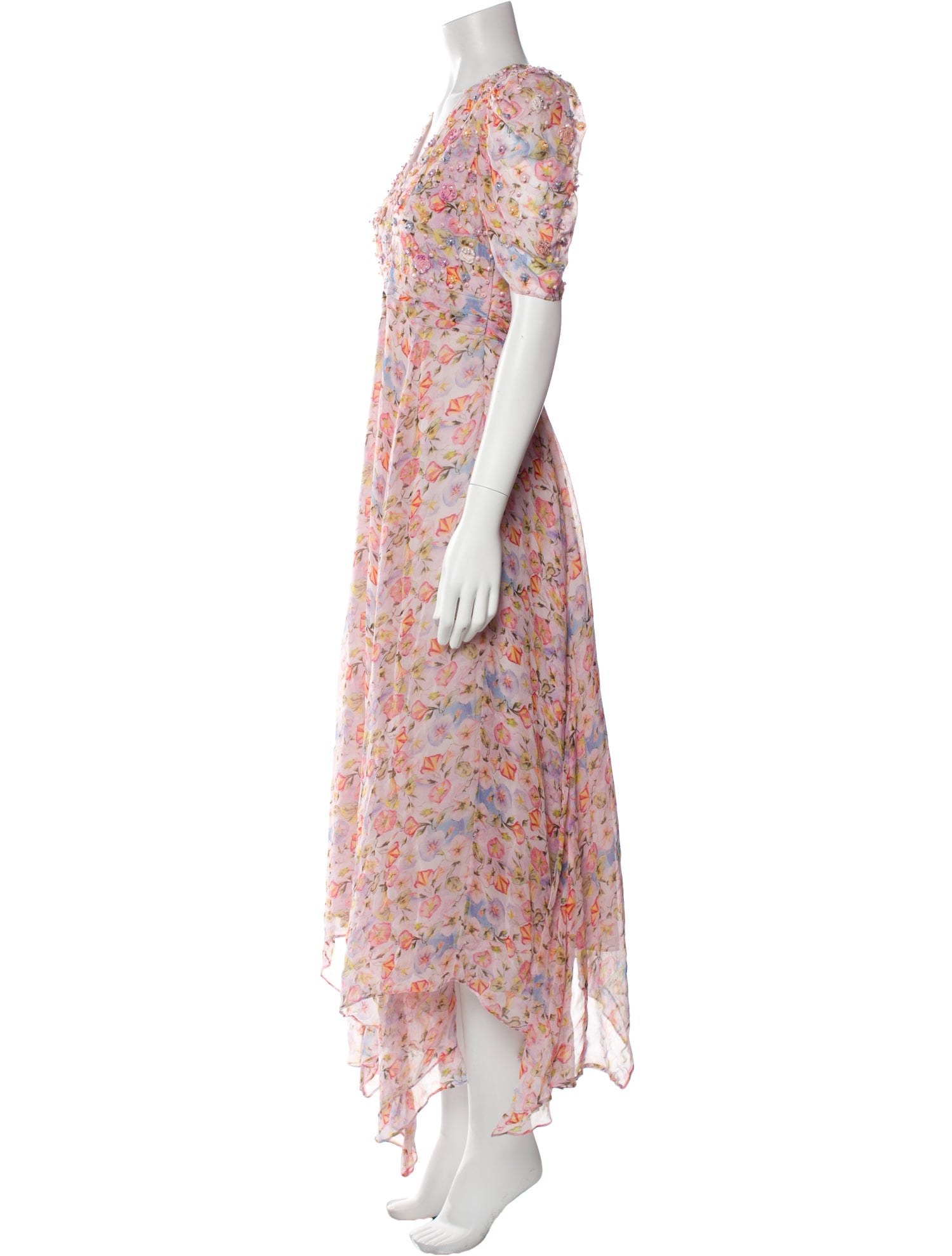 LoveShackFancy Floral Print Long Dress