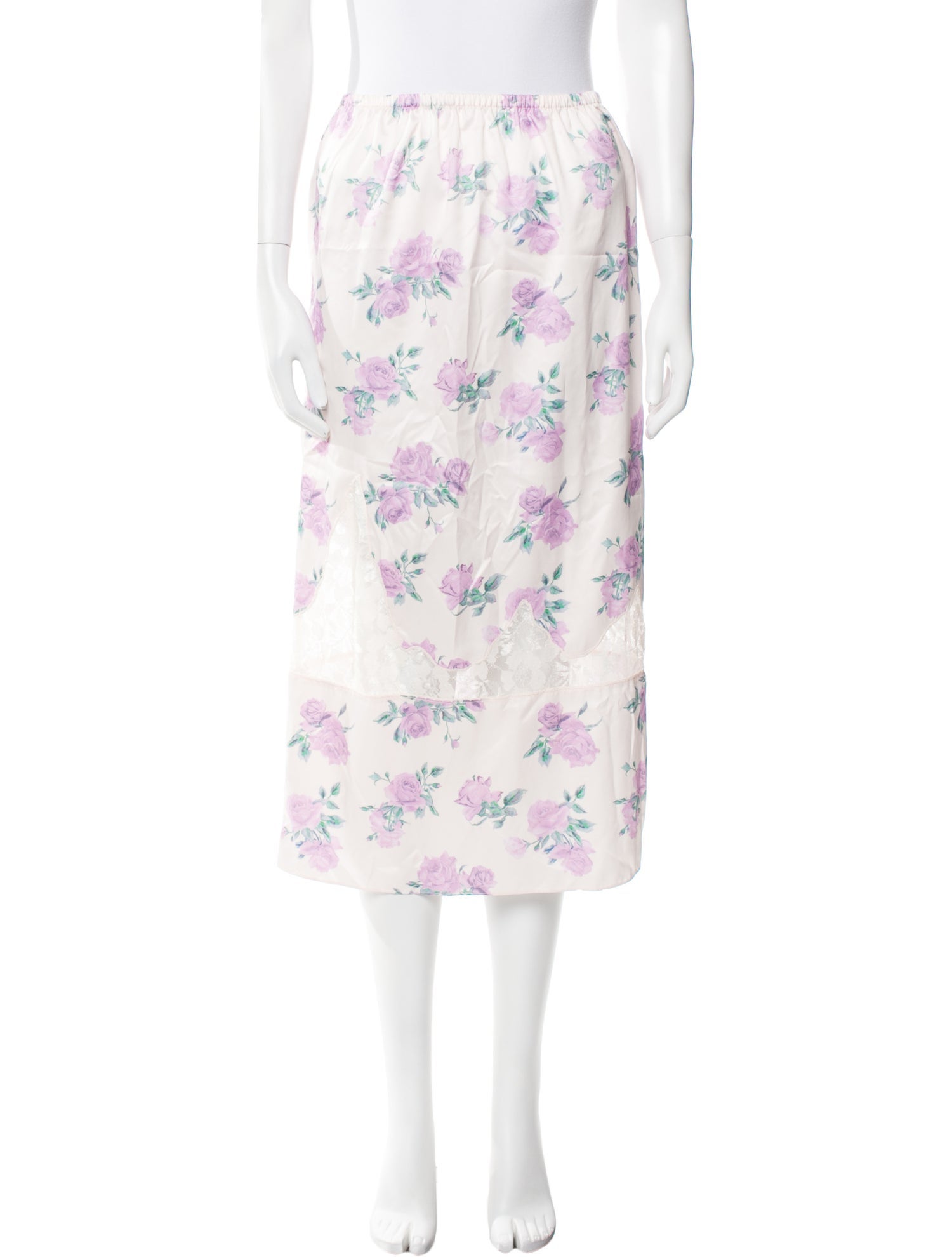 LoveShackFancy Floral Print Knee-Length Skirt