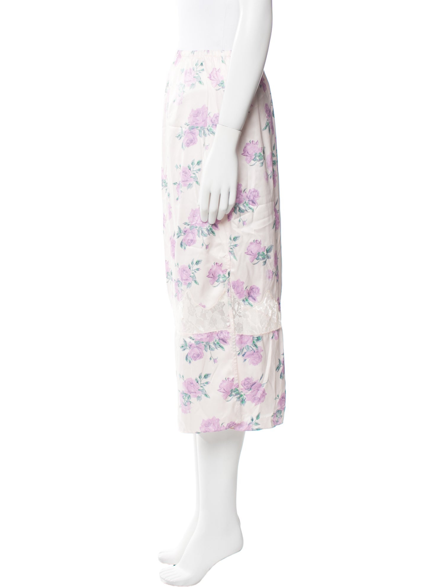 LoveShackFancy Floral Print Knee-Length Skirt