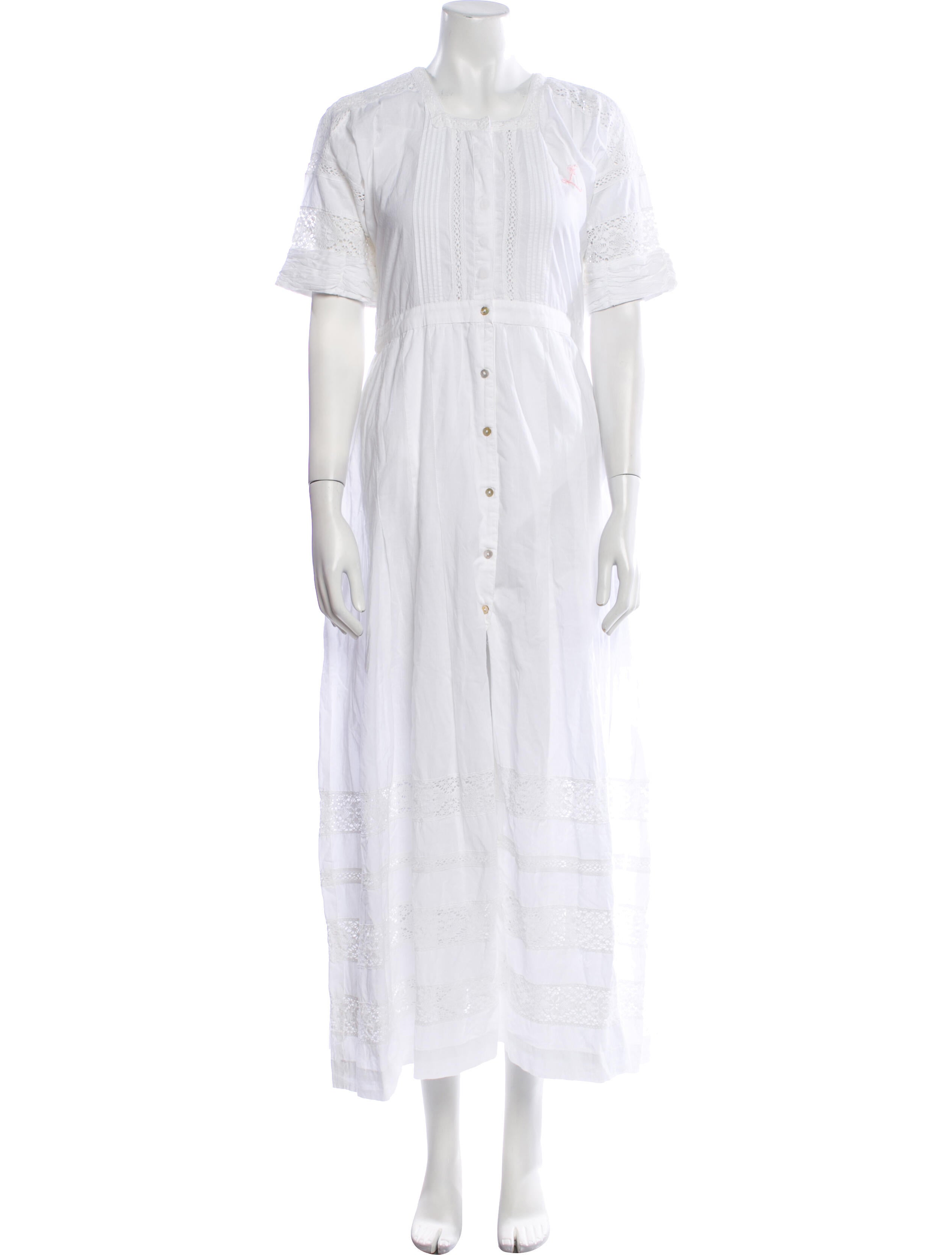 LoveShackFancy Crew Neck Long Dress