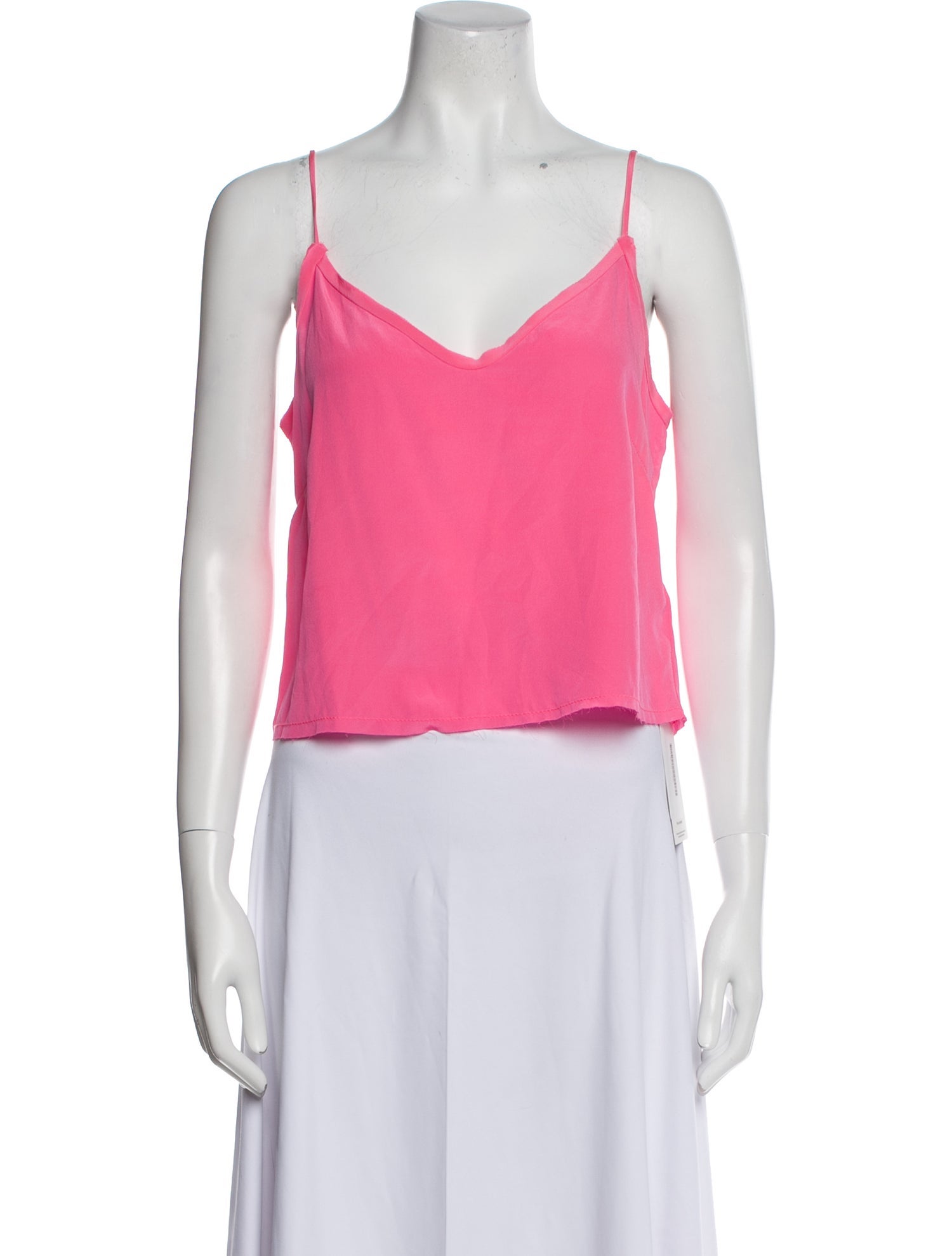 LoveShackFancy Silk V-Neck Crop Top