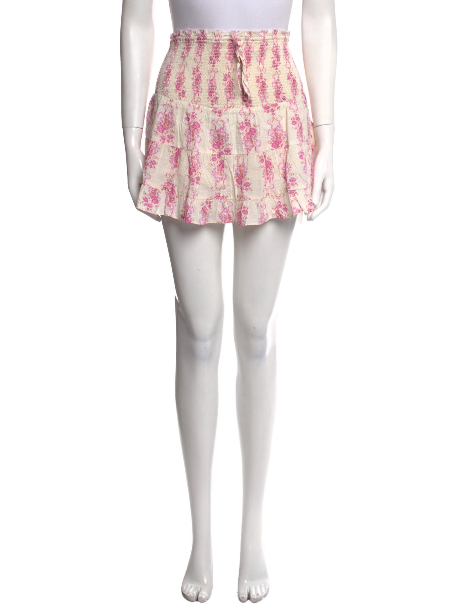 LoveShackFancy Floral Print Mini Skirt