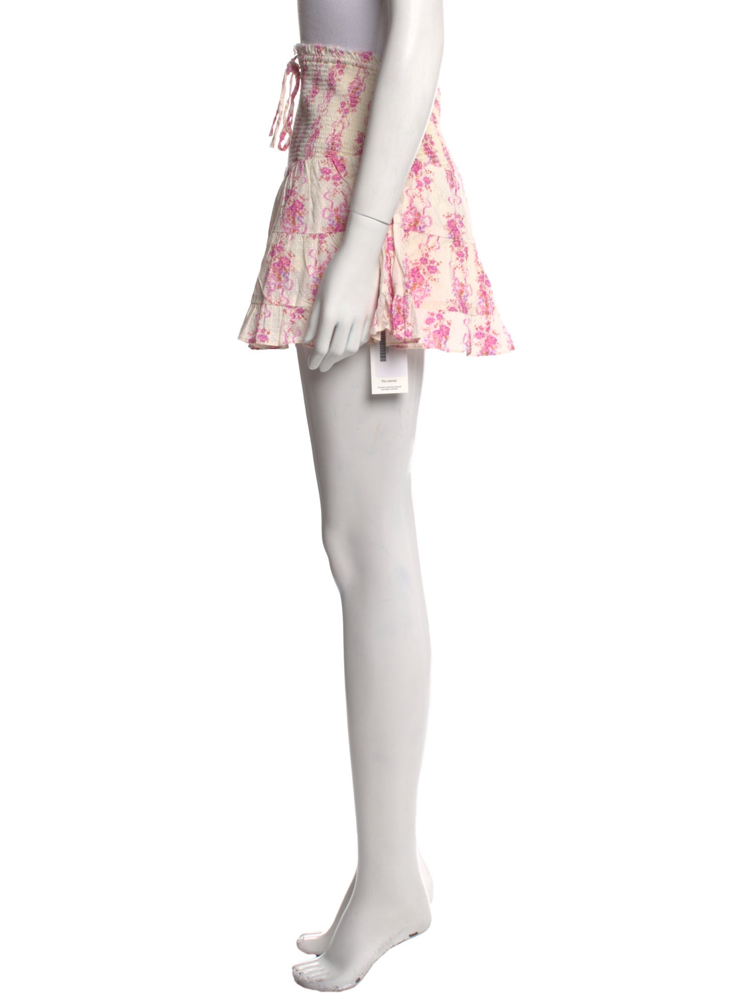 LoveShackFancy Floral Print Mini Skirt