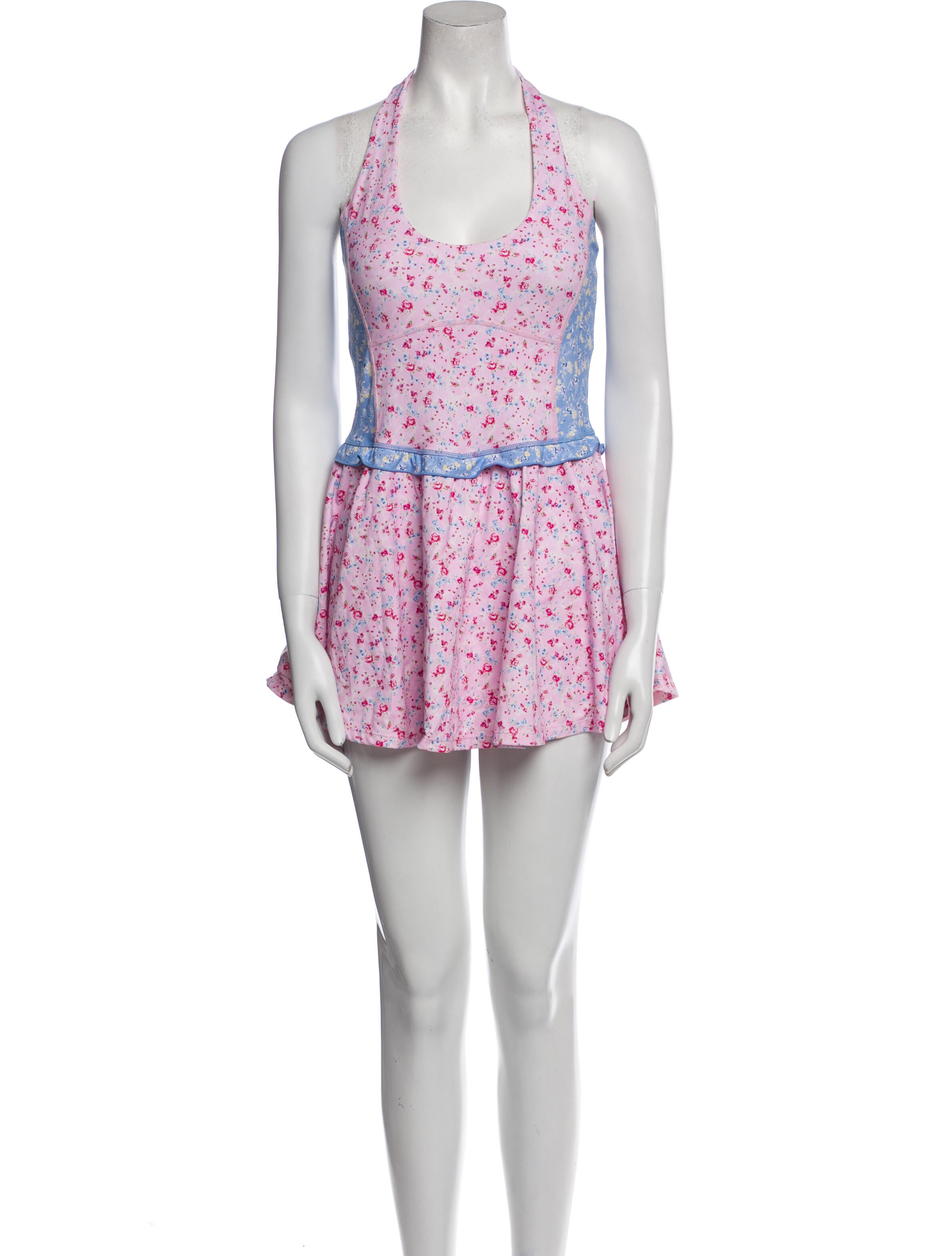 LoveShackFancy Printed Ruffle Embellishment One-Piece