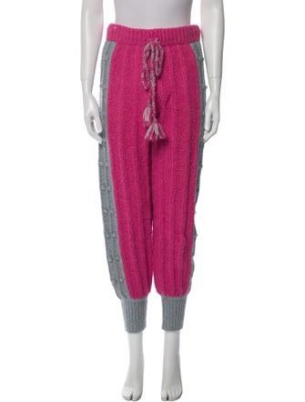 LoveShackFancy Alpaca Colorblock Pattern Sweatpants