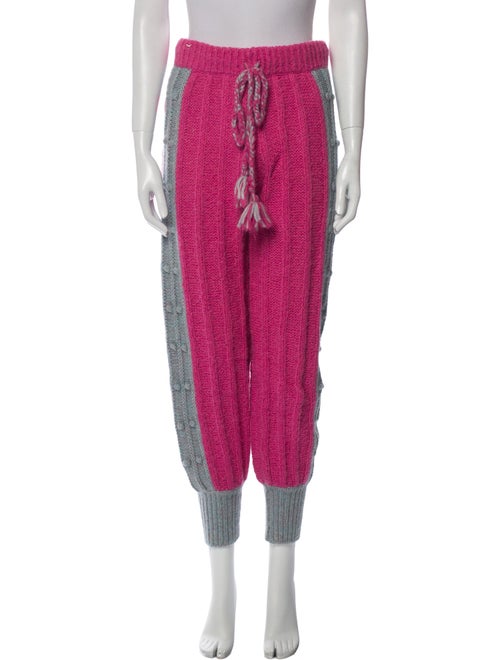 LoveShackFancy Alpaca Colorblock Pattern Sweatpants