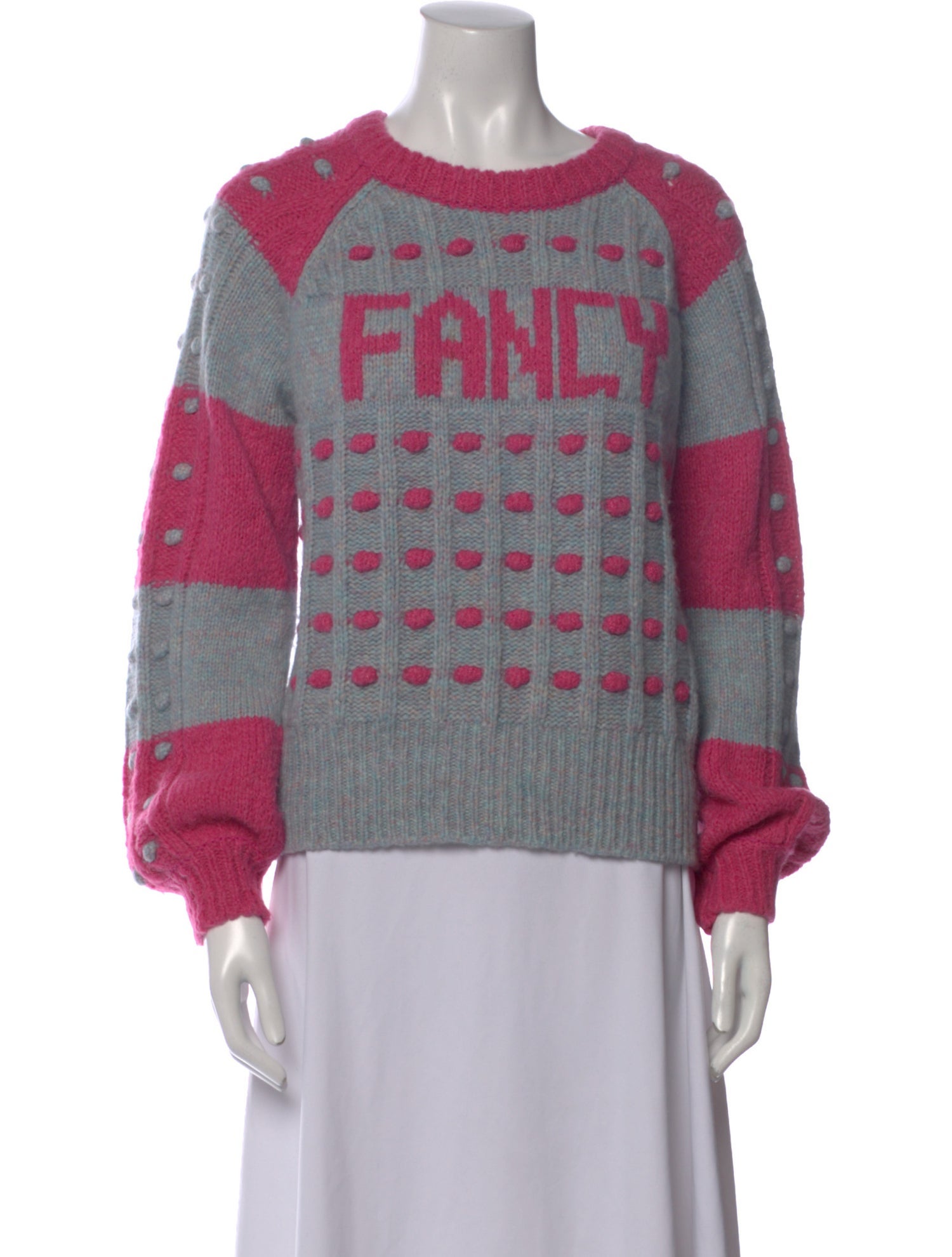 LoveShackFancy Printed Crew Neck Sweater