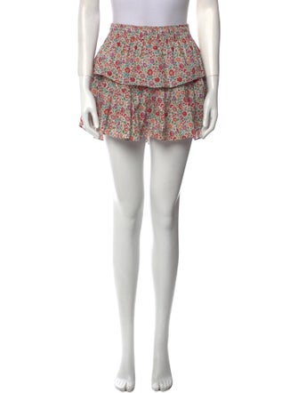 LoveShackFancy Floral Print Mini Skirt