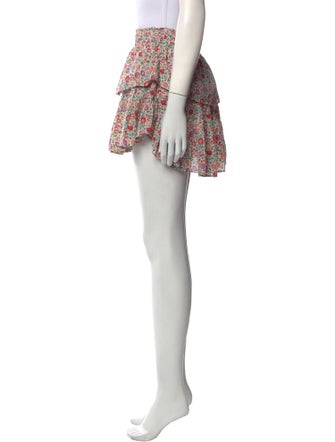 LoveShackFancy Floral Print Mini Skirt