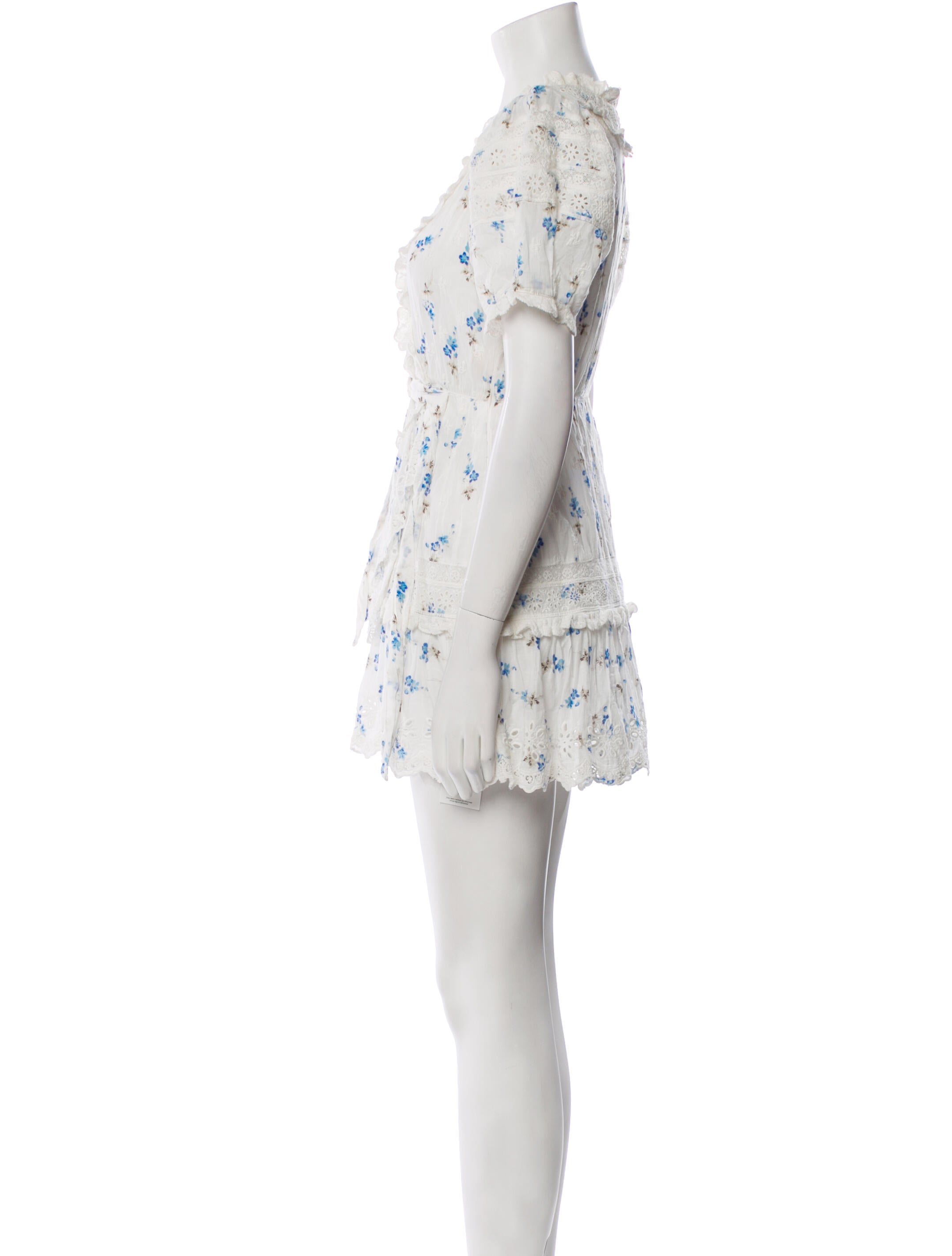 LoveShackFancy Floral Print Mini Dress