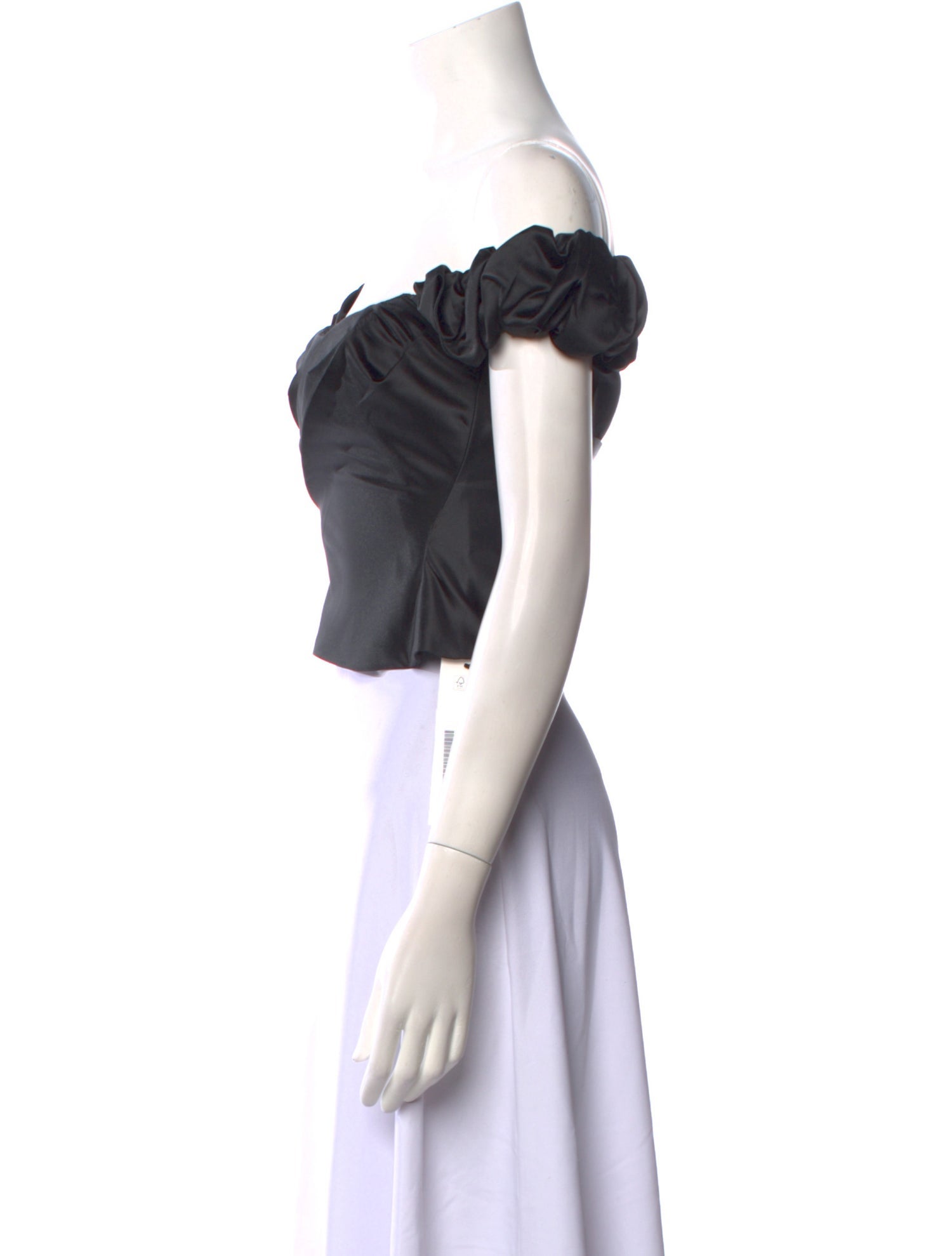 LoveShackFancy Off-The-Shoulder Short Sleeve Crop Top