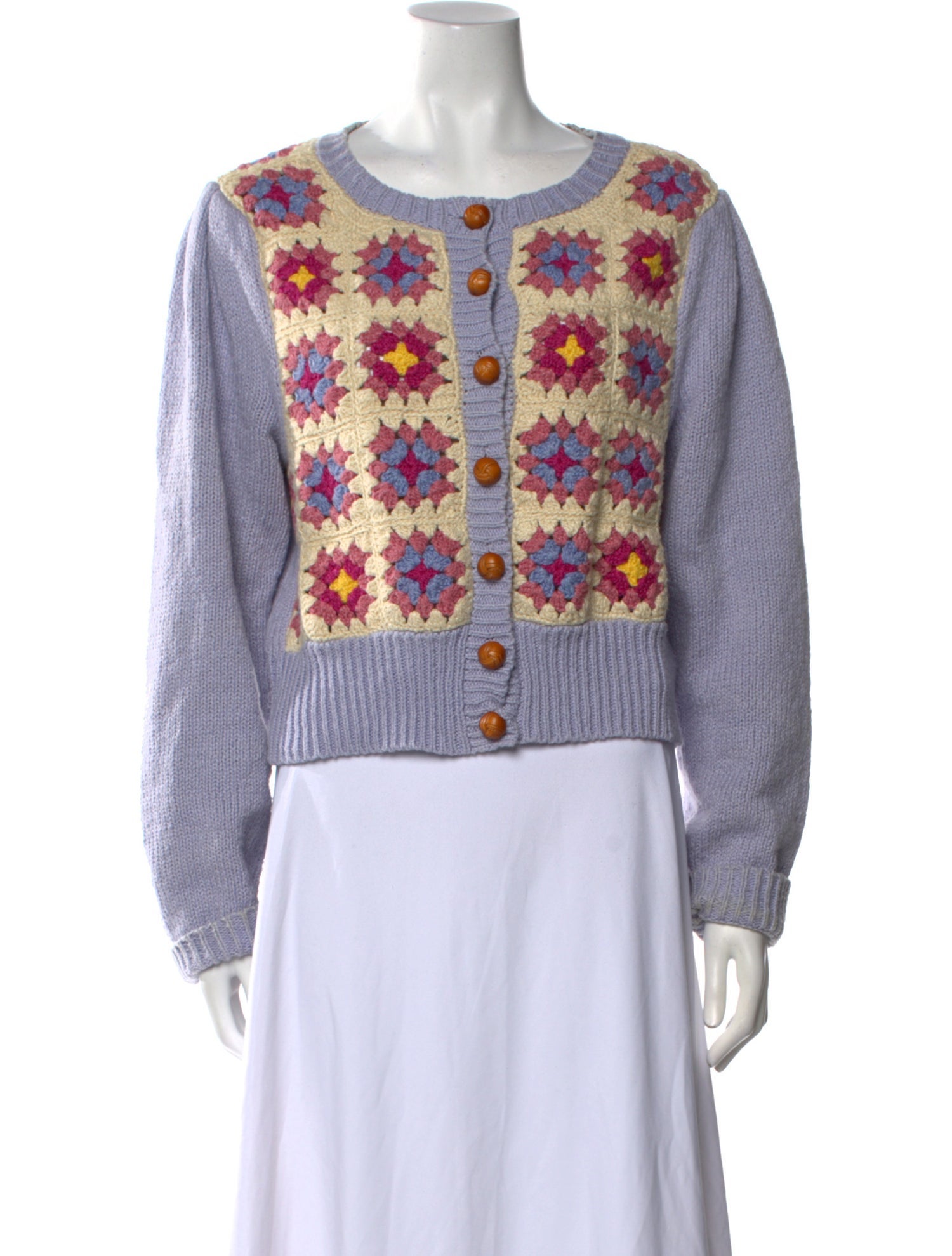 LoveShackFancy Printed Scoop Neck Sweater