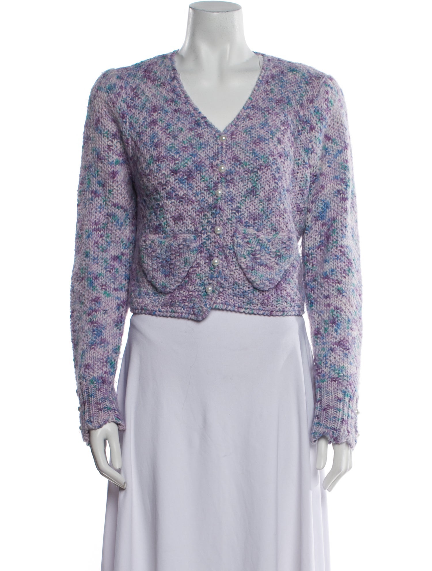 LoveShackFancy Wool Tweed Pattern Sweater