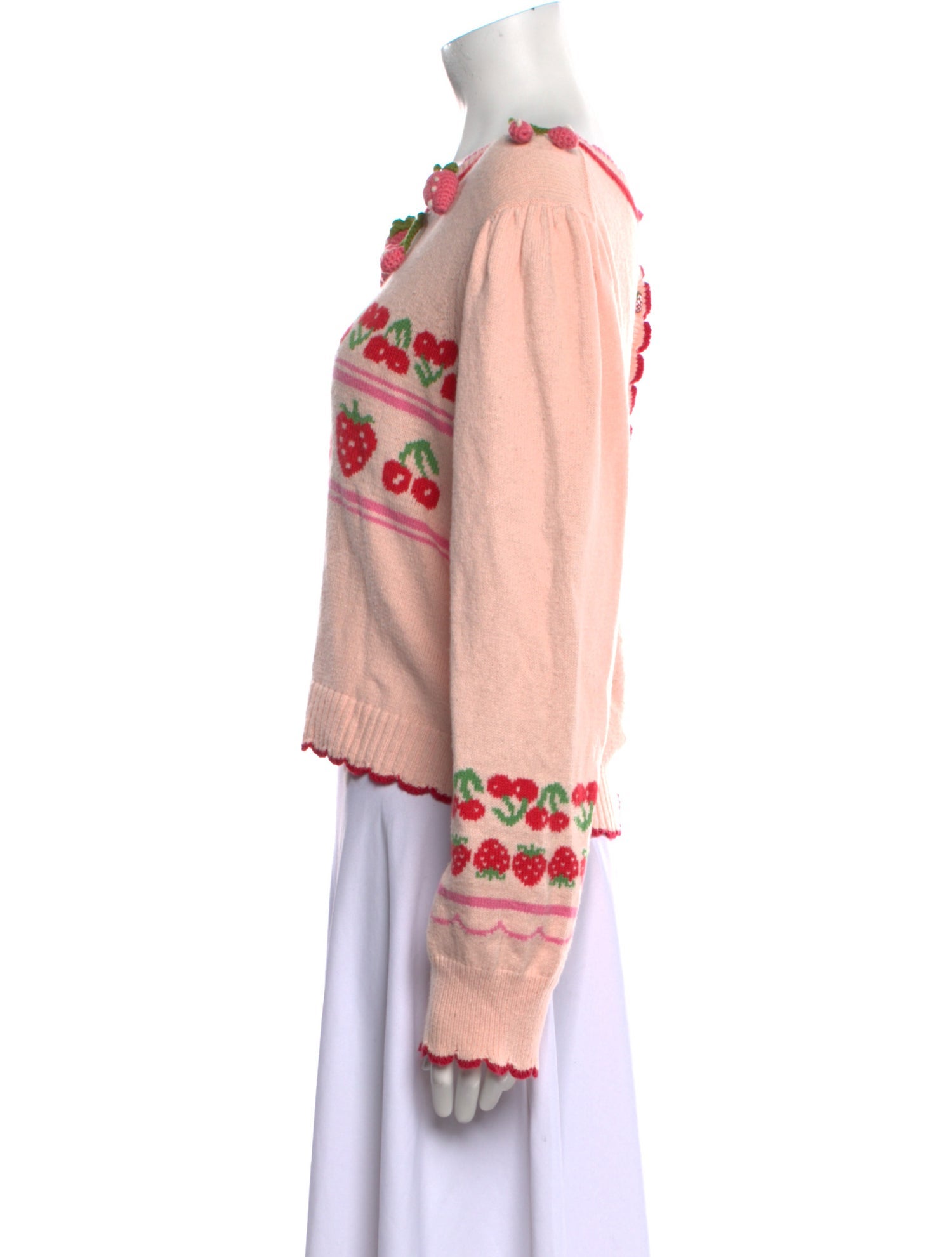 LoveShackFancy Graphic Print Bateau Neckline Sweater