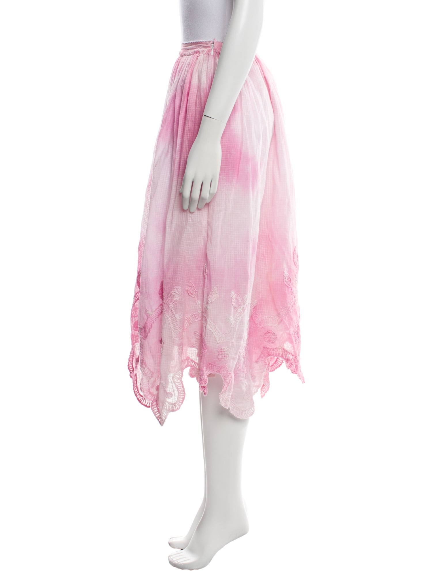 LoveShackFancy Tie-Dye Print Midi Length Skirt