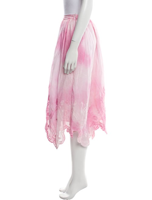 LoveShackFancy Tie-Dye Print Midi Length Skirt