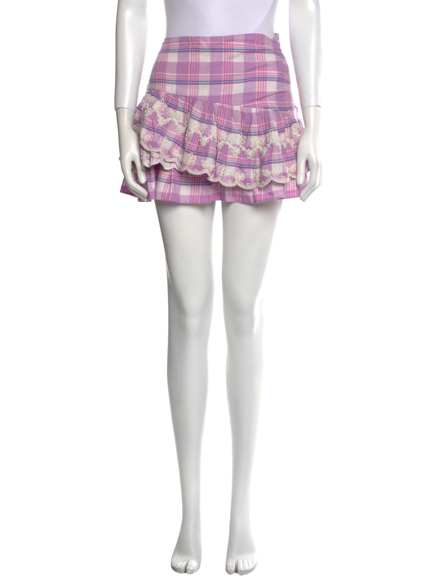 LoveShackFancy Plaid Print Mini Skirt w/ Tags