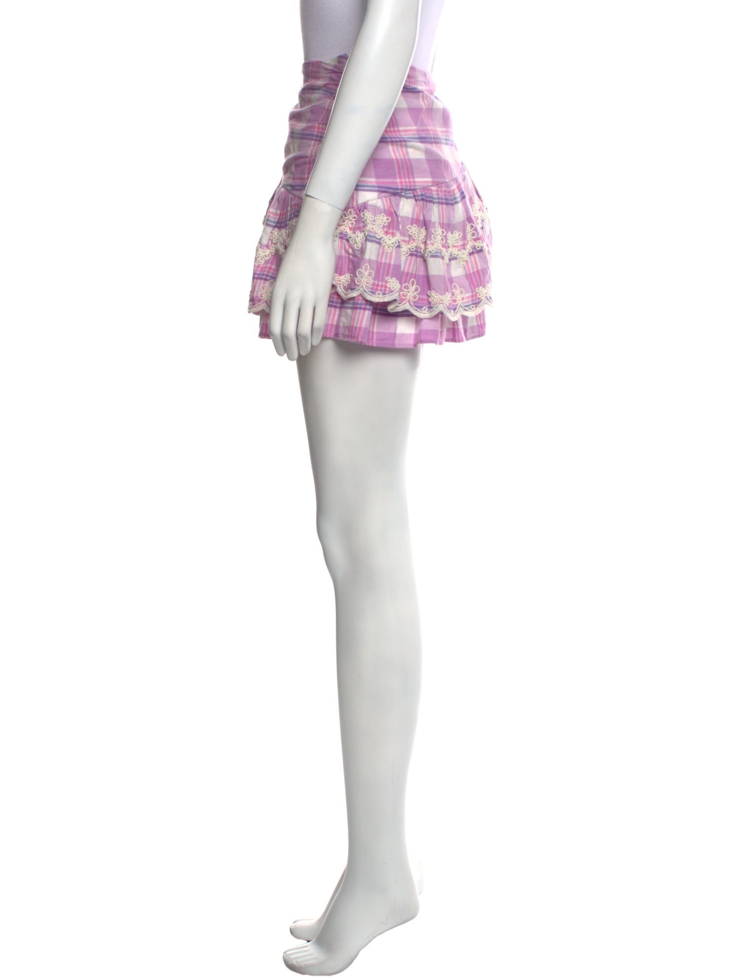 LoveShackFancy Plaid Print Mini Skirt w/ Tags