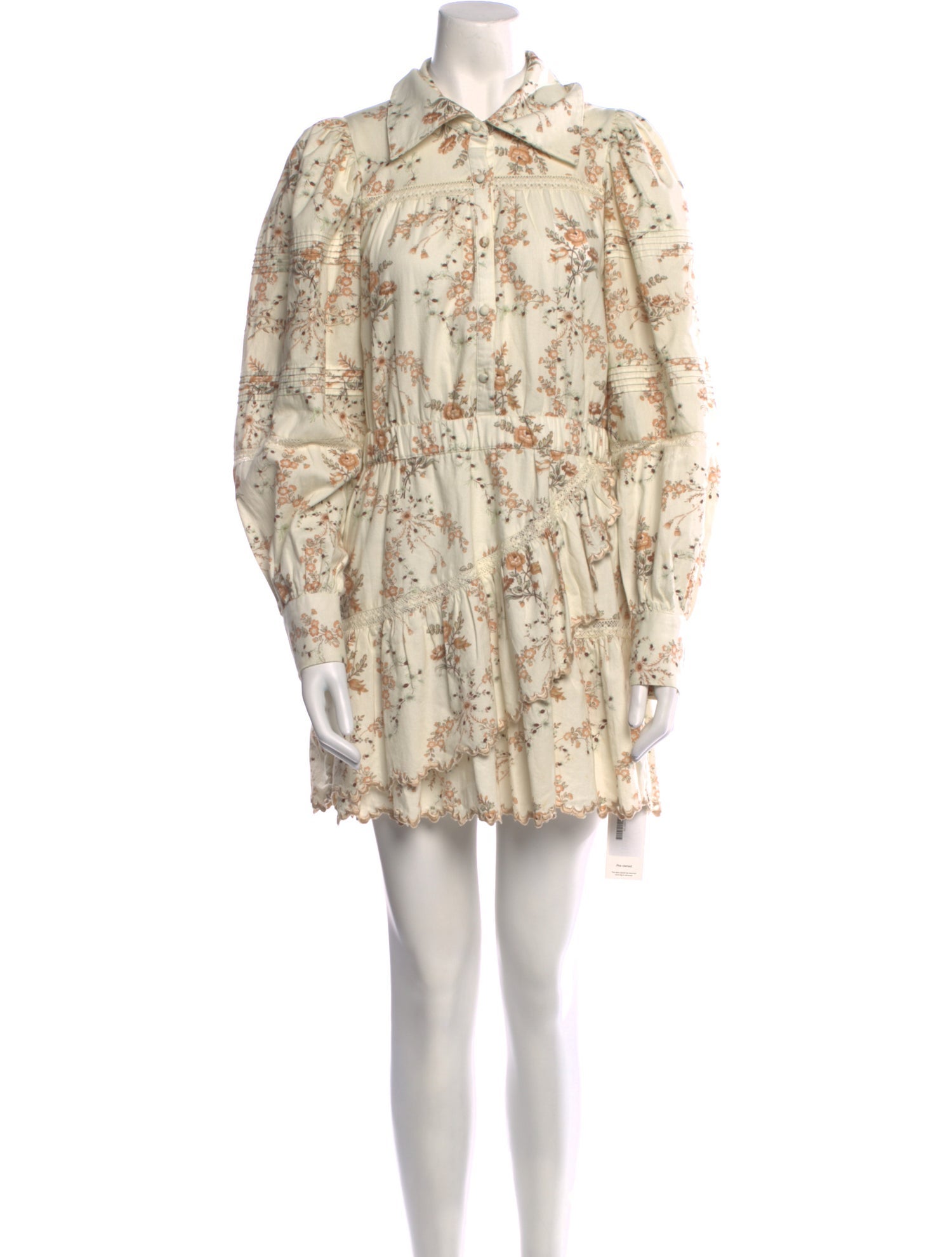 LoveShackFancy Floral Print Mini Dress