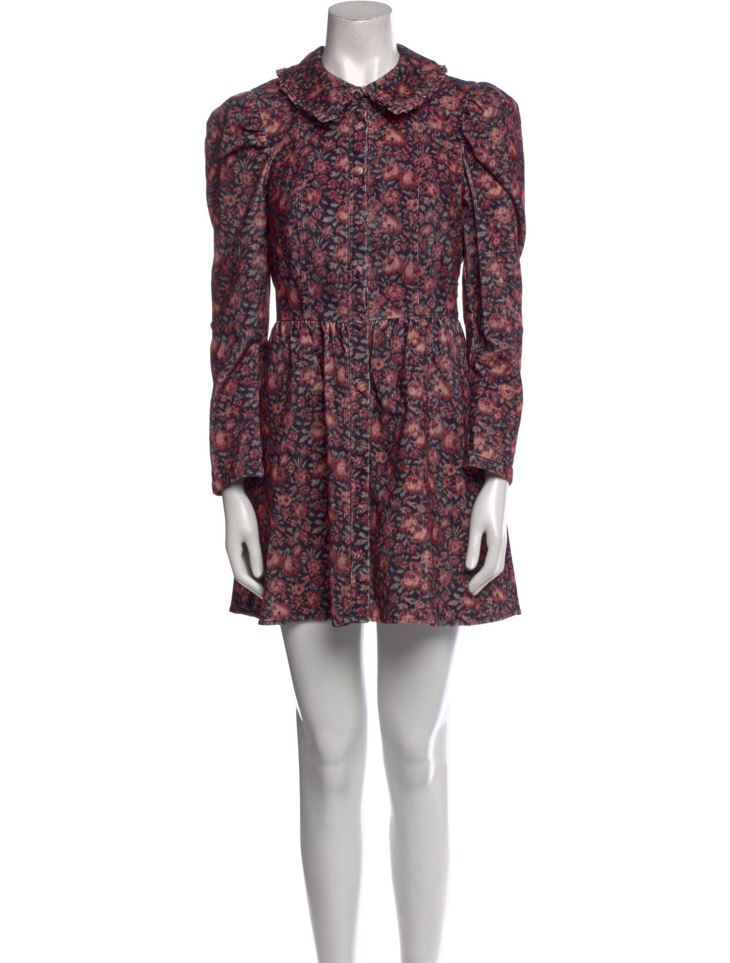 LoveShackFancy Floral Print Mini Dress