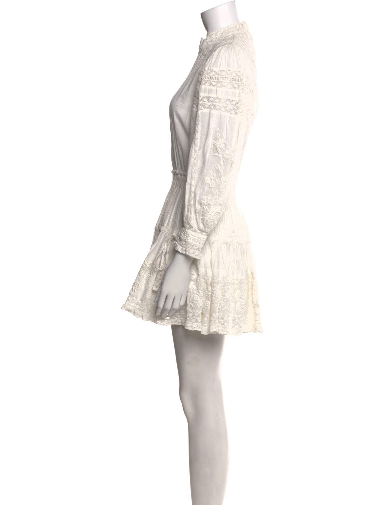 LoveShackFancy Mock Neck Mini Dress