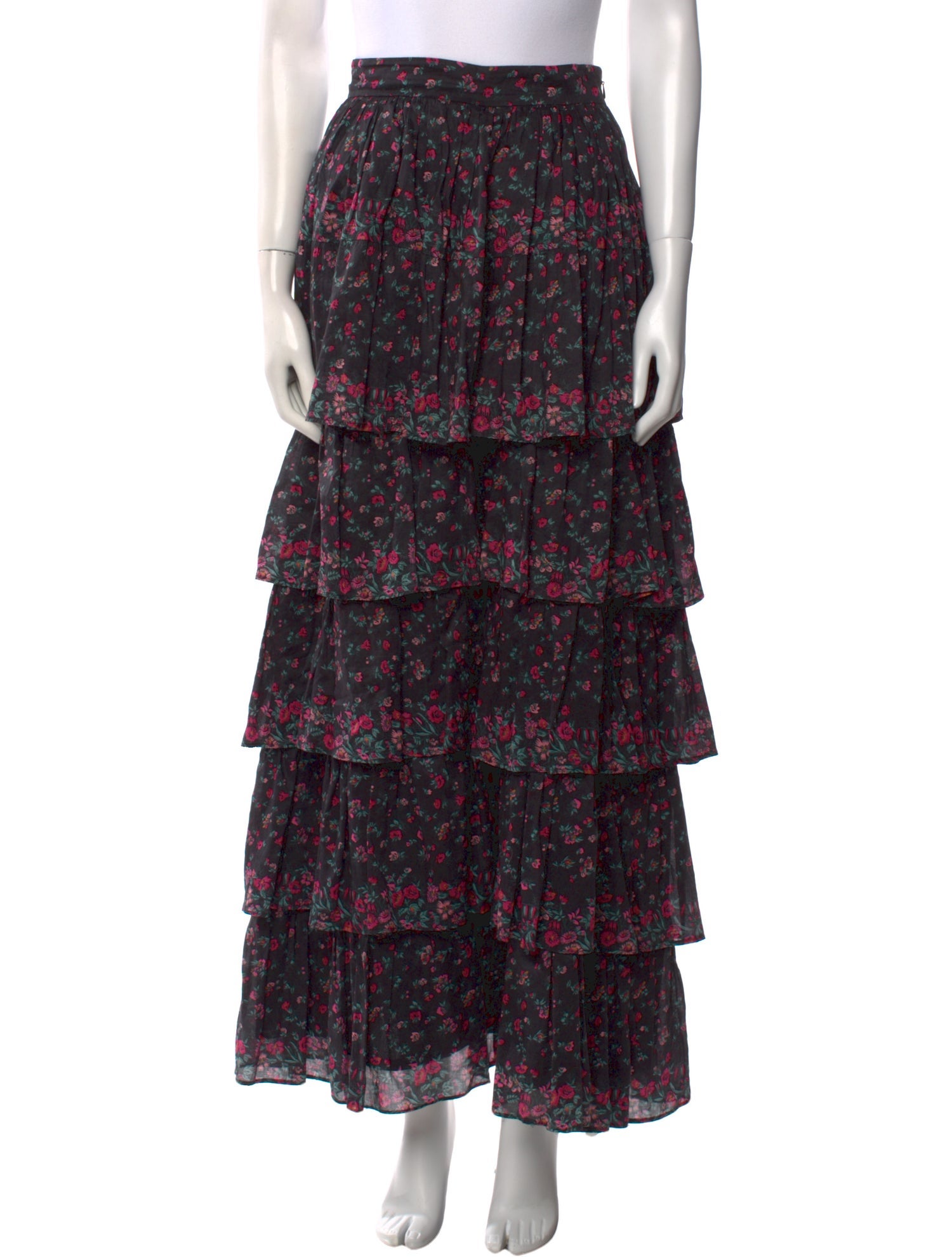 LoveShackFancy Floral Print Long Skirt