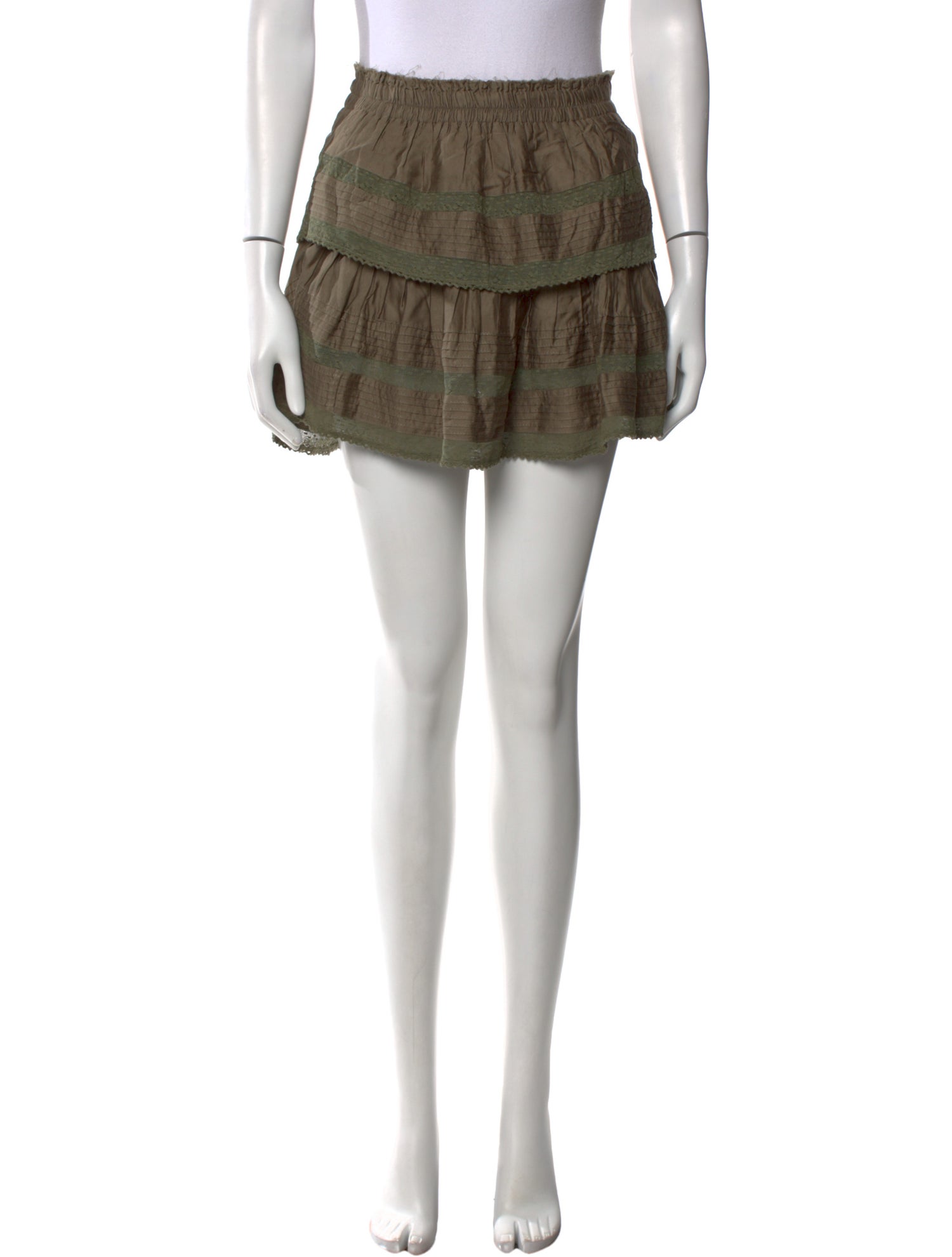 LoveShackFancy Ruffle Embellishment Mini Skirt