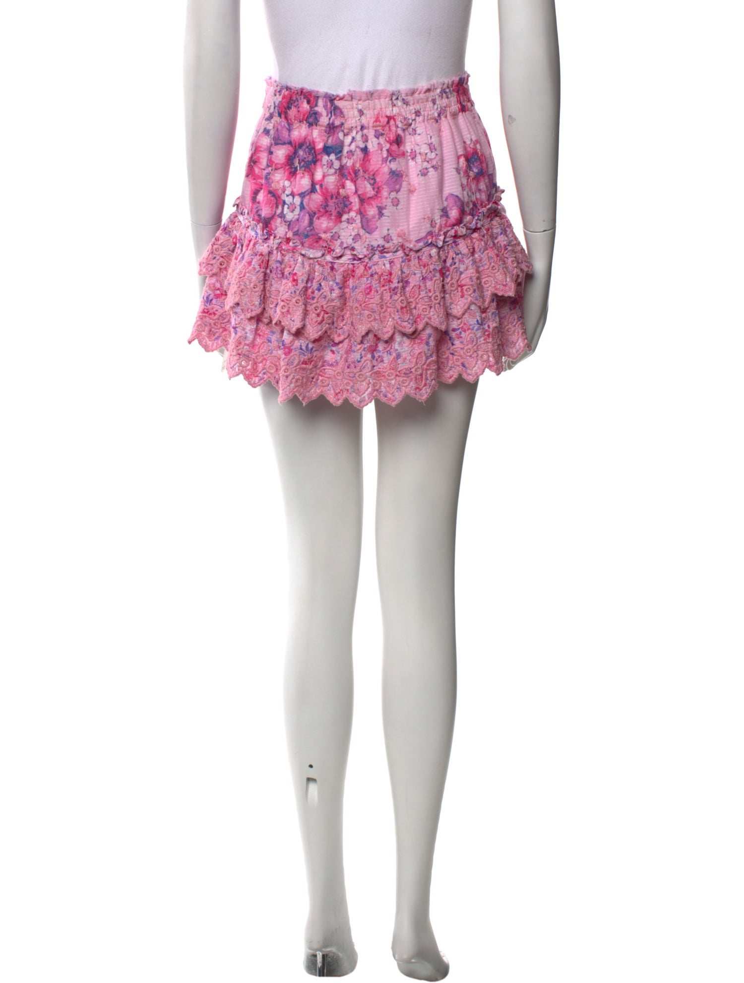 LoveShackFancy Floral Print Mini Skirt