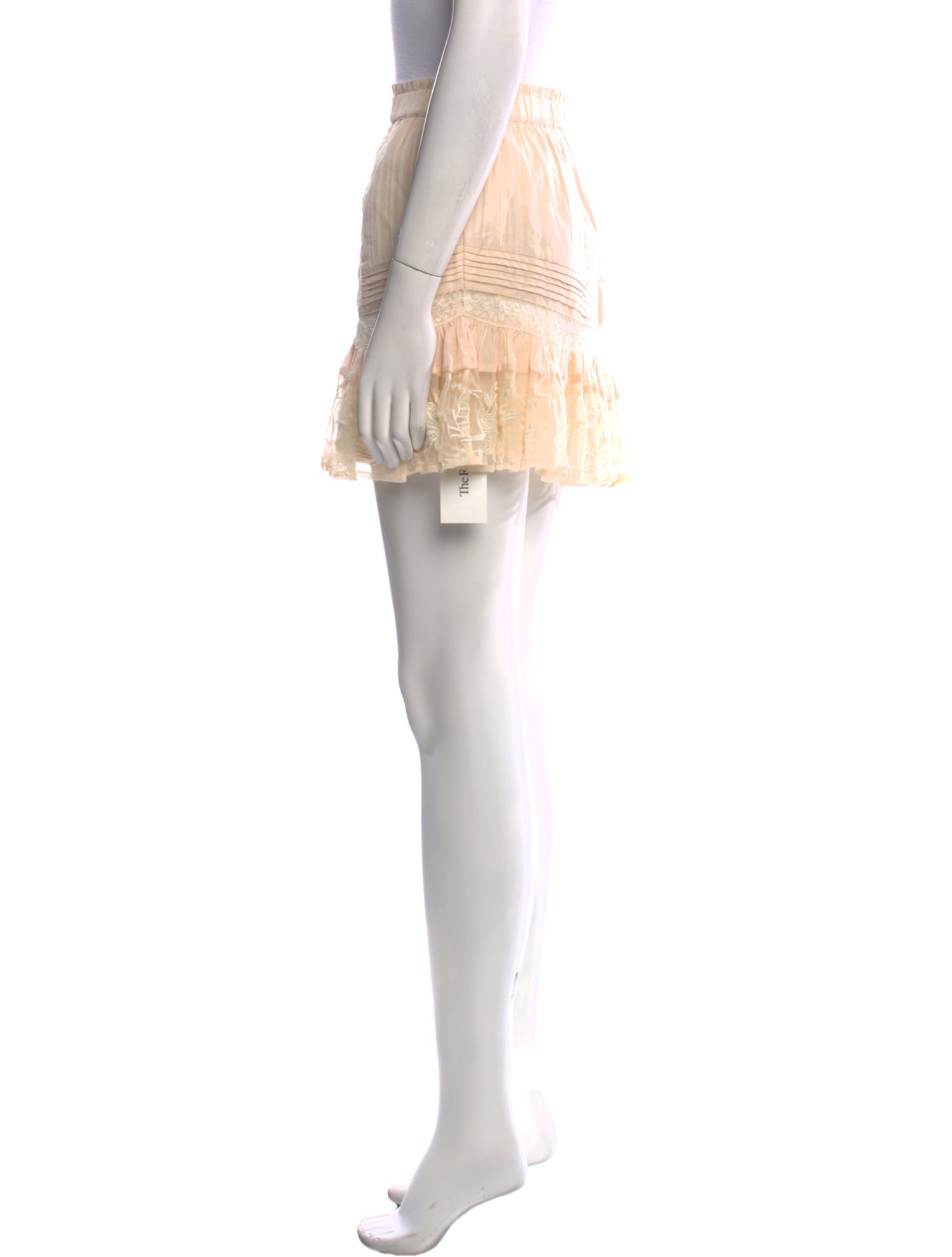 LoveShackFancy Embroidered Accent Mini Skirt