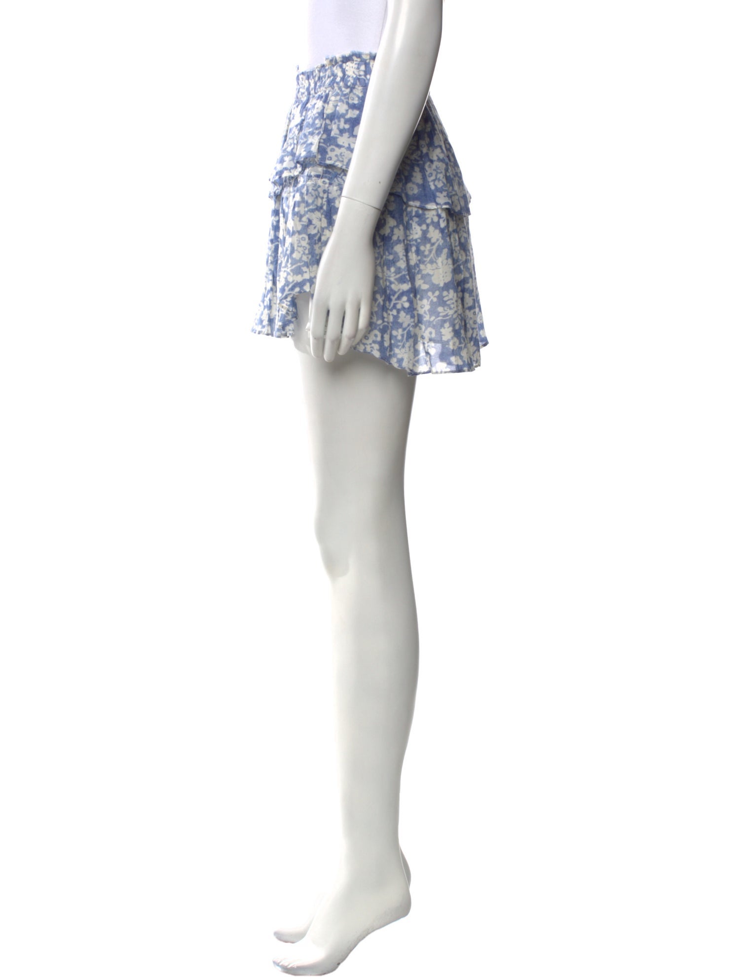 LoveShackFancy Floral Print Mini Skirt