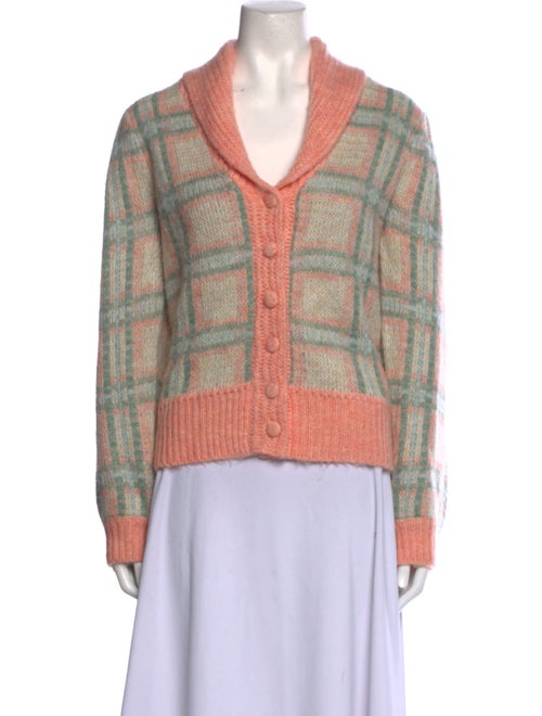 LoveShackFancy Plaid Print V-Neck Sweater