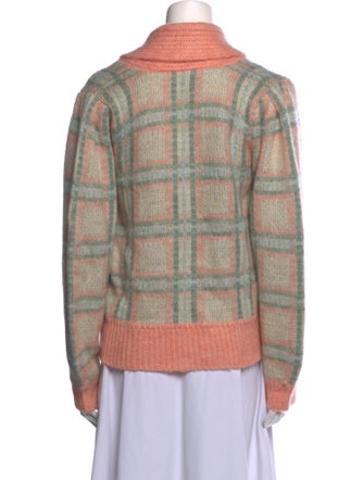 LoveShackFancy Plaid Print V-Neck Sweater