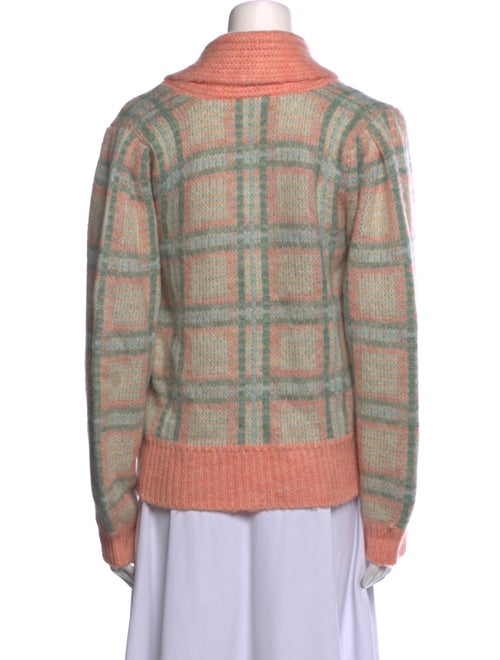 LoveShackFancy Plaid Print V-Neck Sweater