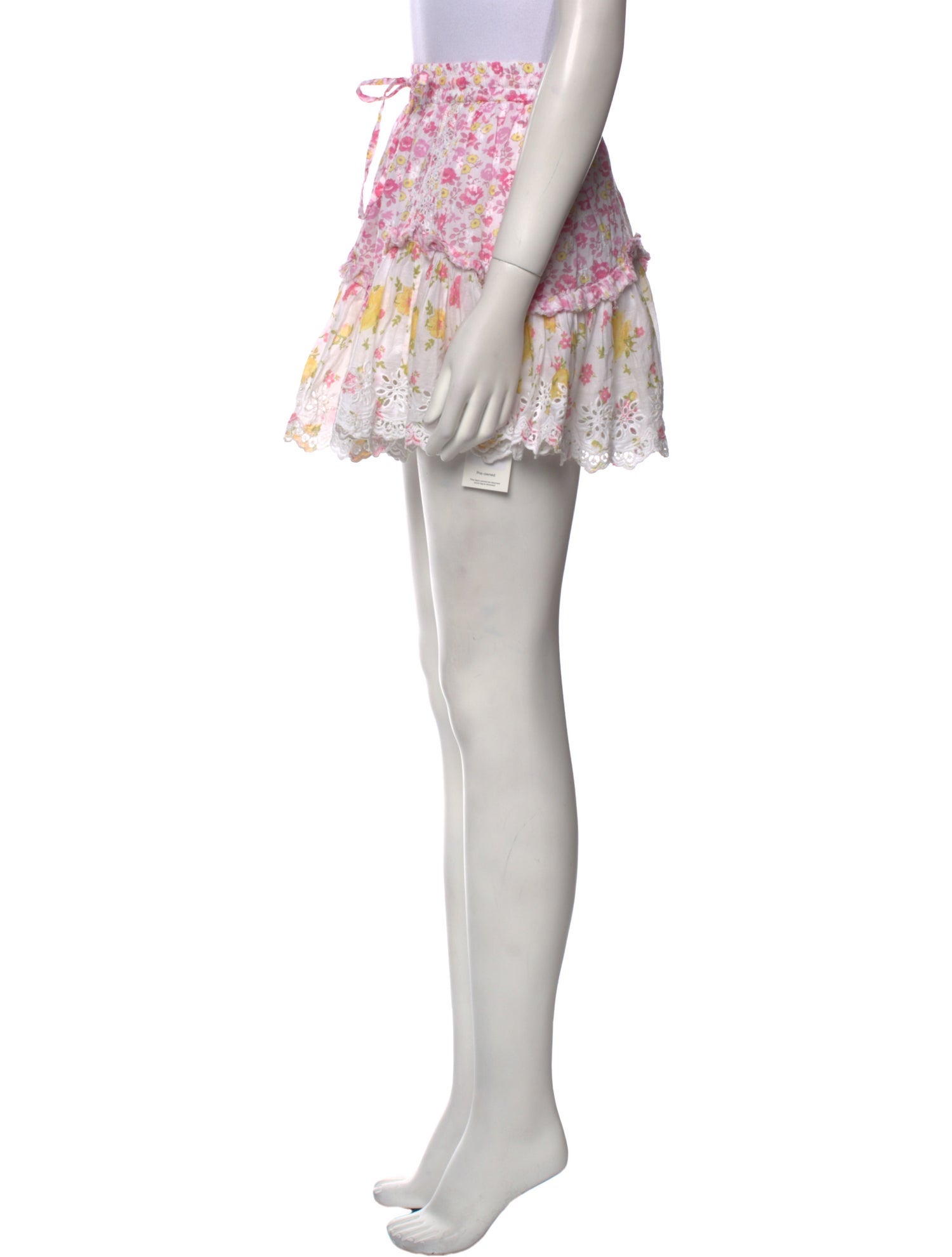 LoveShackFancy Floral Print Mini Skirt