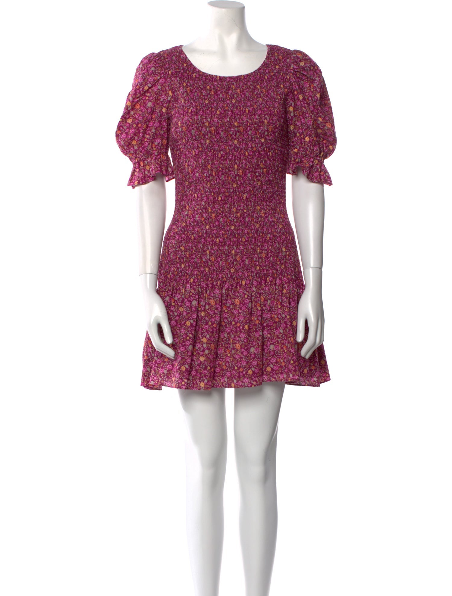 LoveShackFancy Floral Print Mini Dress