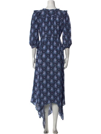 LoveShackFancy Floral Print Long Dress