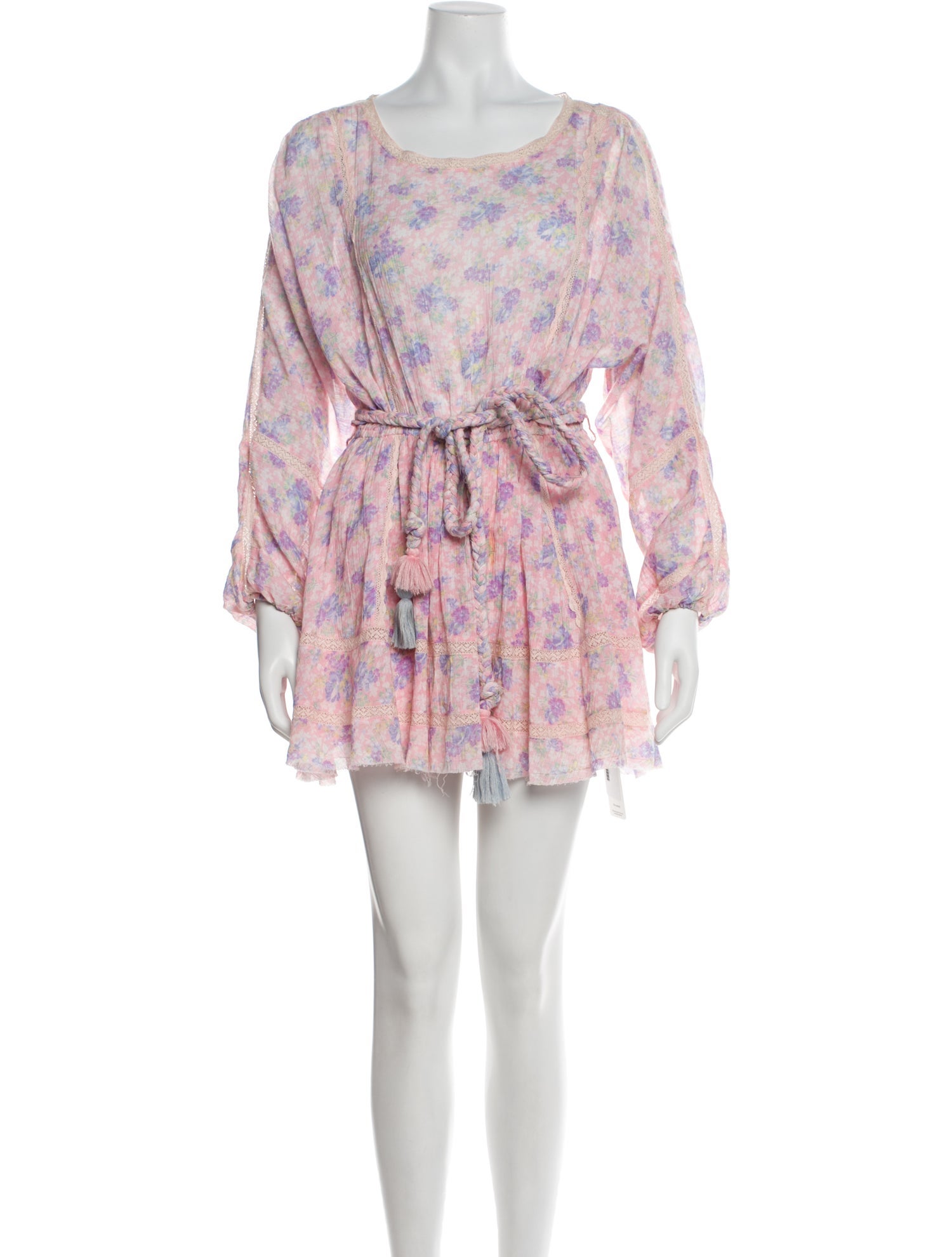 LoveShackFancy Floral Print Mini Dress