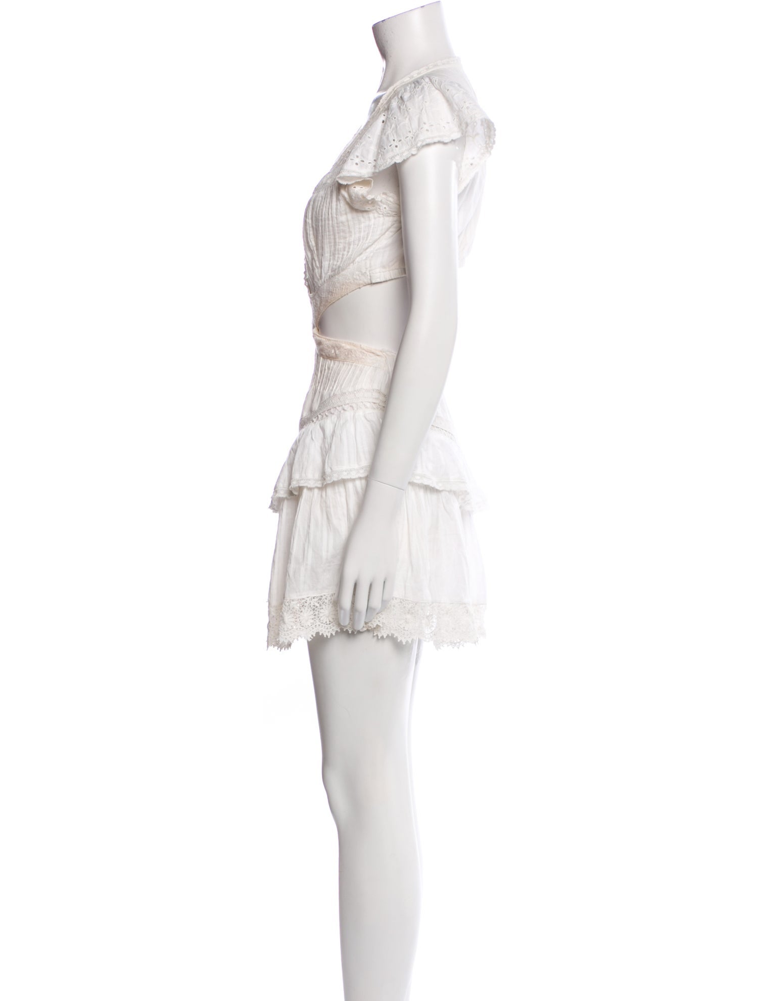 LoveShackFancy V-Neck Mini Dress