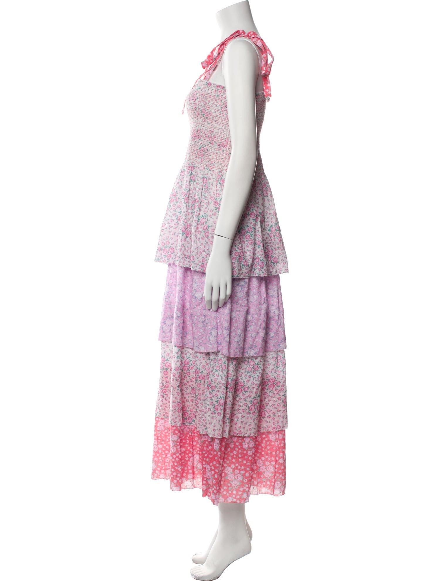 LoveShackFancy Floral Print Long Dress