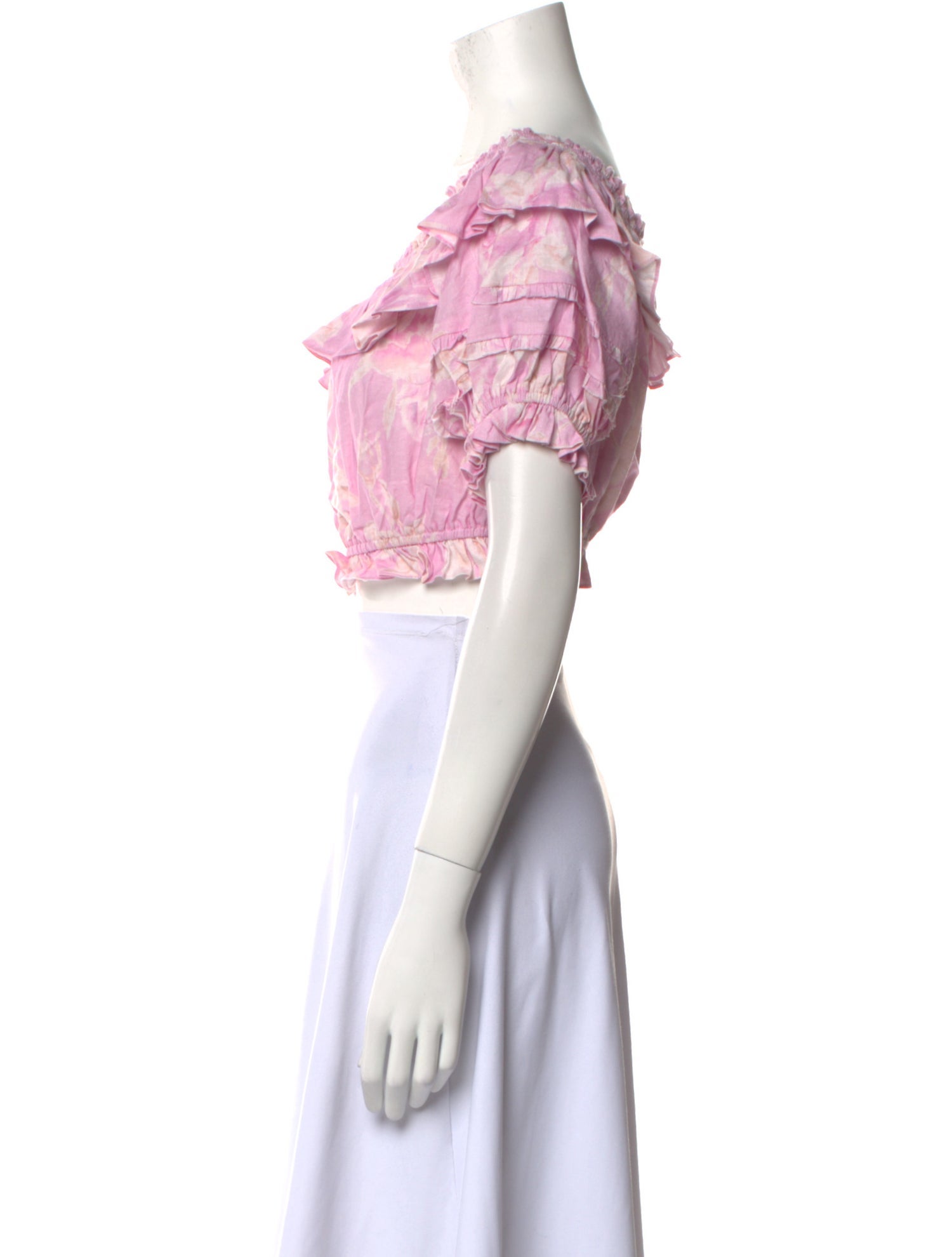 LoveShackFancy Off-The-Shoulder Short Sleeve Crop Top w/ Tags