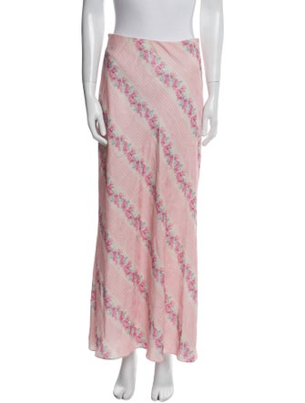 LoveShackFancy Floral Print Midi Length Skirt